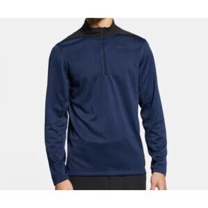 Nike Golf Men's 1/4 Zip Pullover Mock Neck Dri-Fit Size S Navy/Black AH5548-453